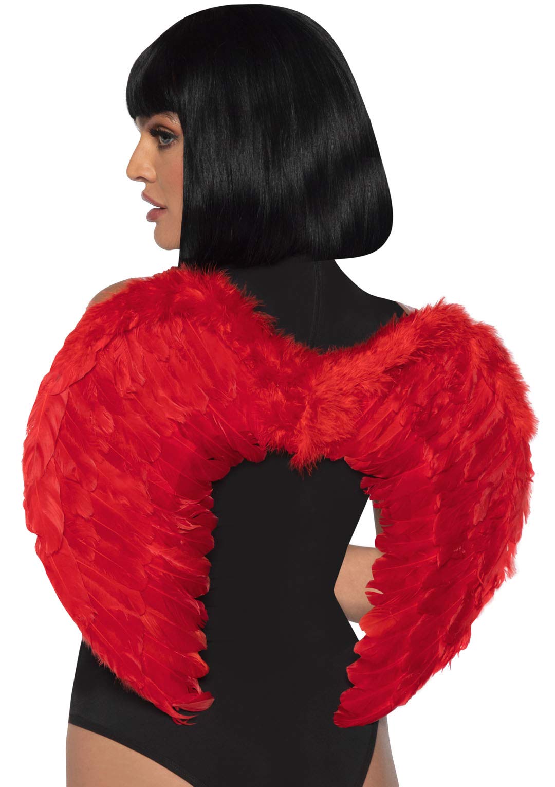 Marabou Trimmed Feather Wings. - O/S / Red