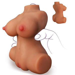Portable Small Sex Doll Male Masturbator with Realistic Boobs Ultra Soft Stretchy Vagina, Sex Dolls Torso Adult Sex Toy,Fantasy