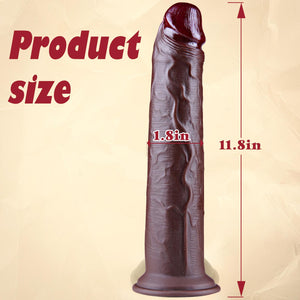12 Inch Extra Large Thick Giant Realistic Black Dildo with Suction Cup, 1.8 '' Wide XXL Fat Anal Dildo Strap On Female Male Sex