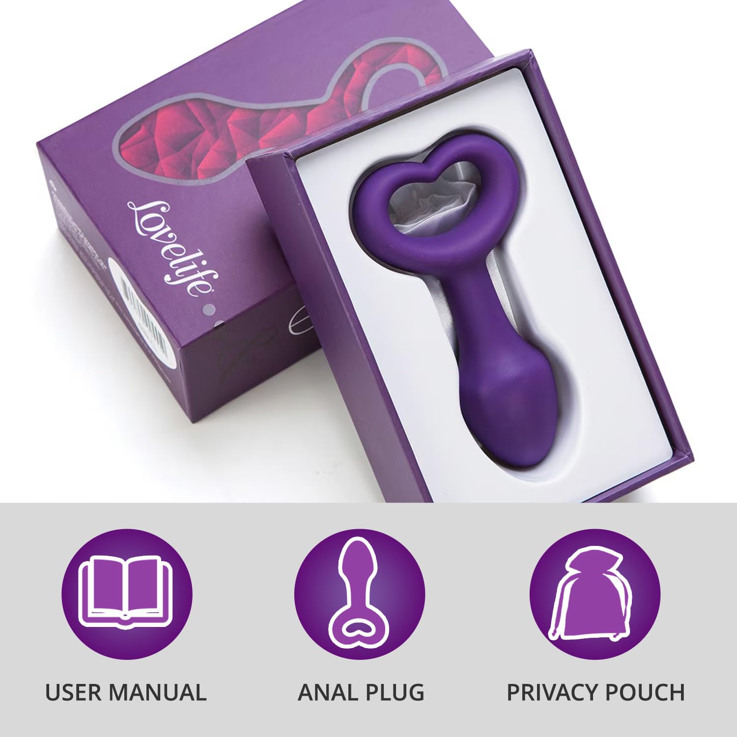 Ohmibod Lovelife Explore Butt Plug - Rear Gear Silicone Anal Plug For Beginners - Anal Toy For Solo Use And Couples Play - Body-