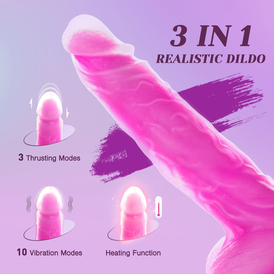 Tracy? Dog Thrusting Dildo Vibrator - 9.25 '' Heating Realistic G-Spot Vibrator for Women Couples, Remote-Controlled Adult Sex T