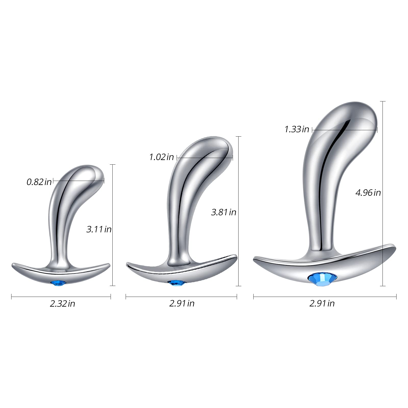 Butt Plug Trainer Kit with Flared Base Metal Anal Plugs Prostate Massage Temperature Stimulation Adult Sex Toys for Men Women
