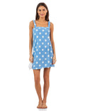 Casual Nights Womens Plush Fleece Shower Wrap Bathrobe With Soap Sponge - Blue Polka Dots - Medium