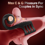 FYSHAVO Penis Ring Vibrator for Couples - Vibrating Cock Ring Sleeve with Snail-Shaped Vibrator Male Sex Toys, 10 Modes Remote C
