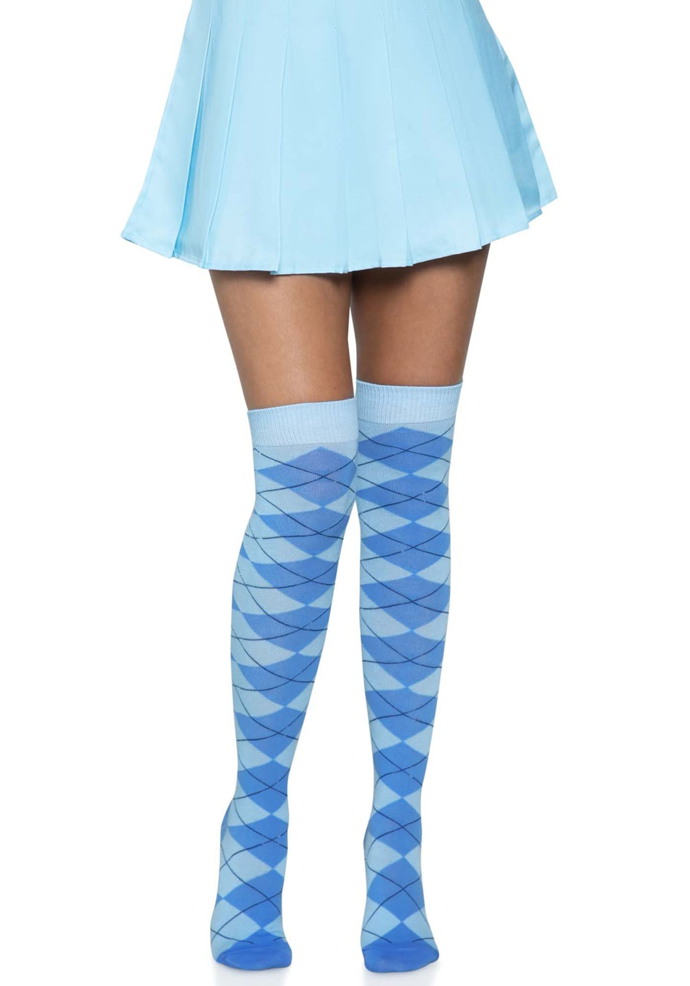 Argyle Knit Over The Knee Sock