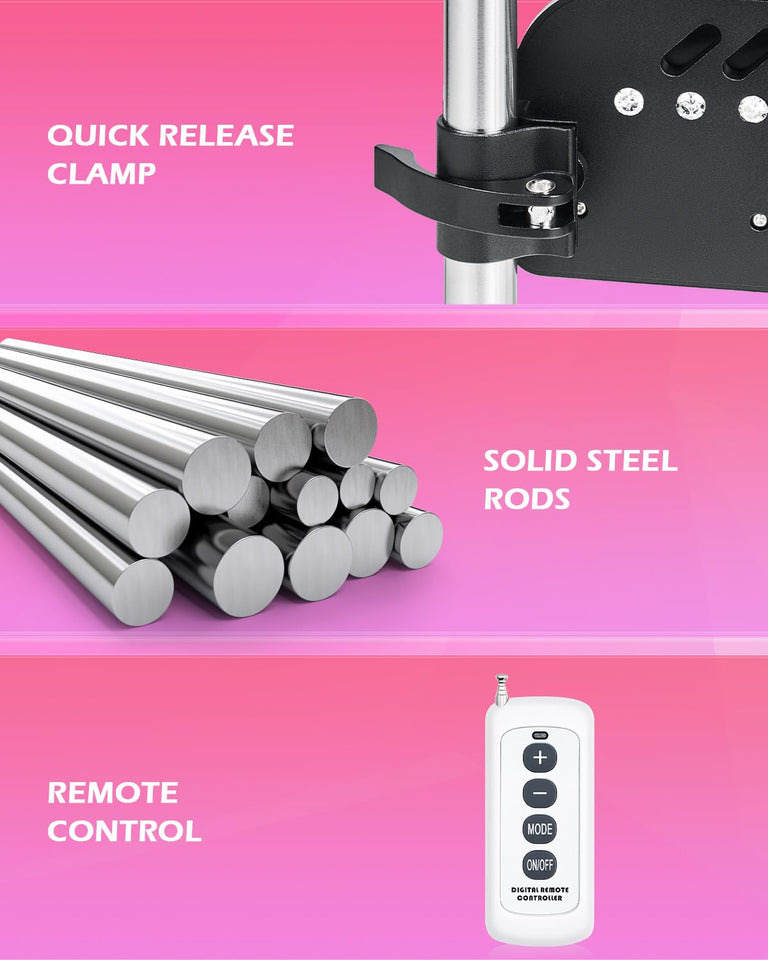 SENSUA Automatic Sex Machine, Dildo Thrusting Machine with 3 Dildos, 3.5'' Suction Cup, Remote Control for Women Men Couples, Ad