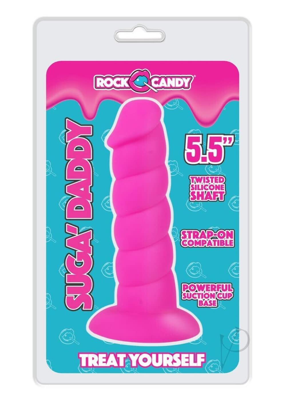 Rock Candy Suga Daddy 5.5 Dildo Non Vibrating Suction Cup Base (Pink)