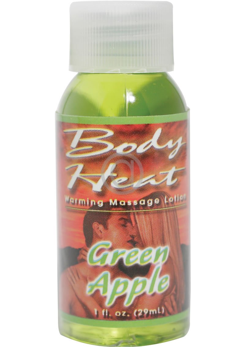 Body Heat Edible Warming Massage Lotion, Green Apple, 1 Ounce