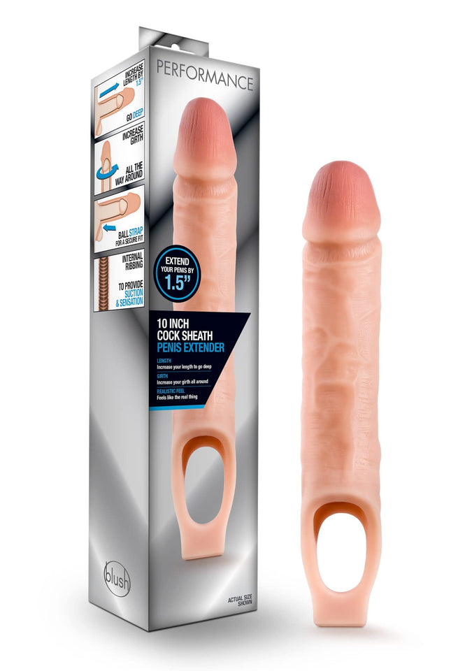 Blush Performance cock Sheath Penis Extender  Ultra Soft X5 Plus  Extend Your Penis 15  Thicken Your Rod Up to 2 Ribbed for