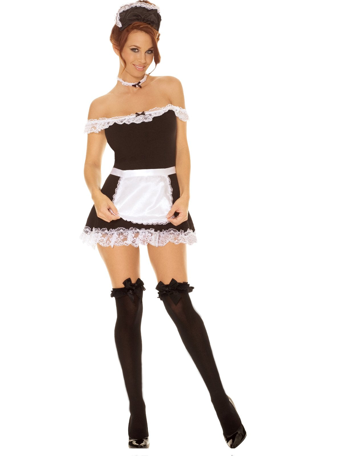 Elegant Moments Sexy Maid Costume, Black, S/M