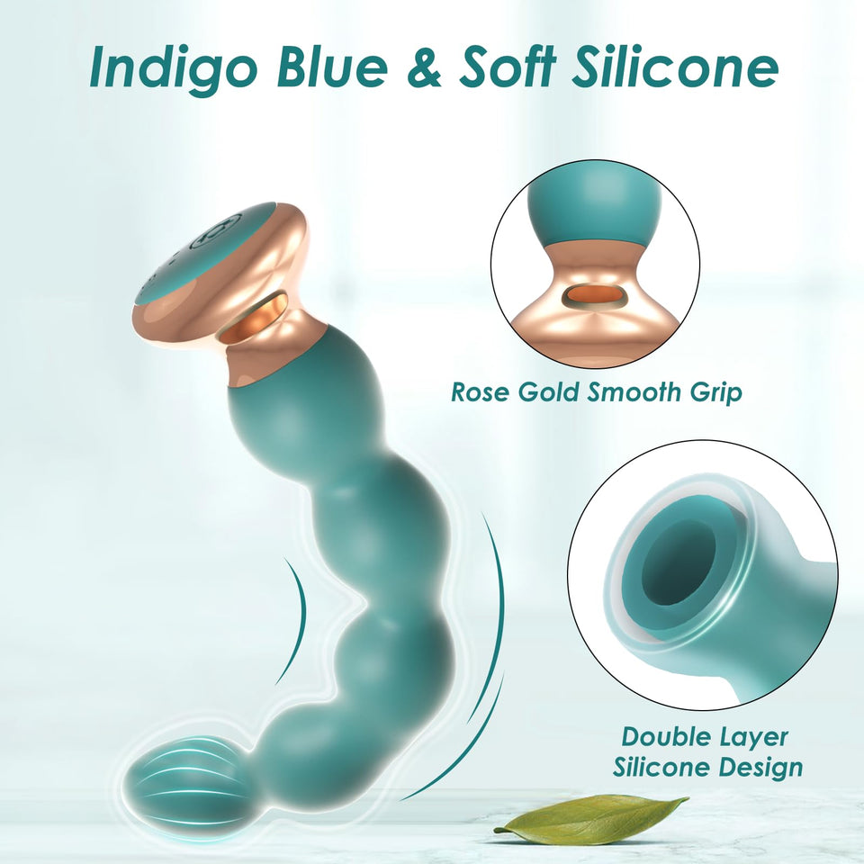 Vibrating Anal Beads Butt Plug Vibrator Anal Toy for Men and Women, 10 Vibration Modes Prostate Massager Male Vibrator Remote Co