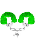 Pipedream Neon Luv Touch Furry Cuffs, Green