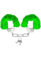 Pipedream Neon Luv Touch Furry Cuffs, Green