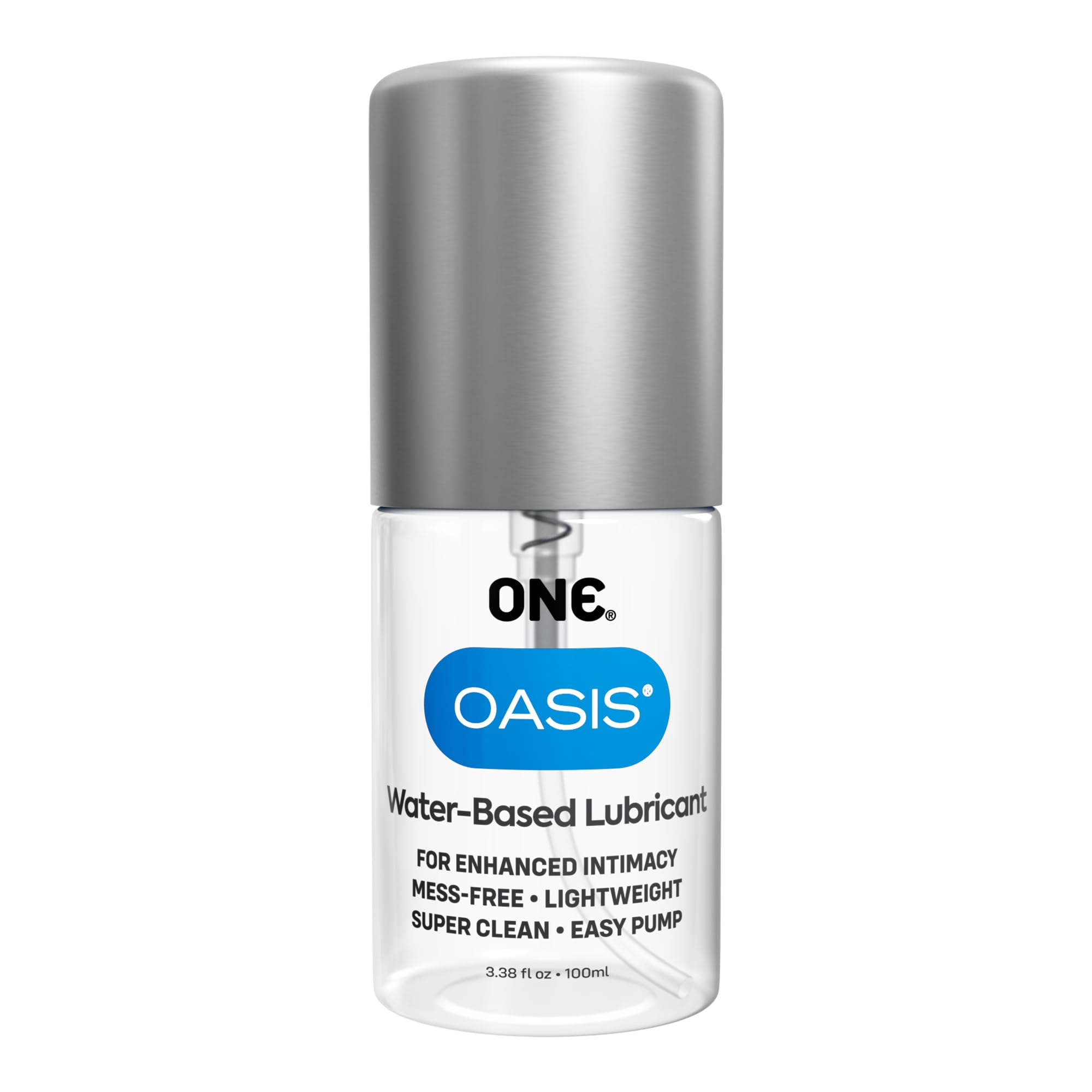 ONE Condoms Oasis Water Based Lubricant, 100ml | Mess-Free, Lightweight, Super Clean with an Easy Pump