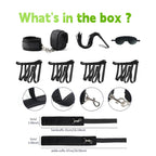 BDSM-Sex-Bondage-Kit Couples Bed Restraints Set,10 Pcs Adult Sex Toys with 4 Adjustable Wrist Thigh Cuffs,Whip,Eye Mask