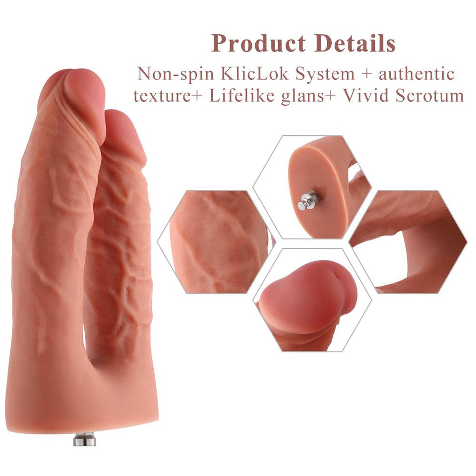 Hismith 12.4'' Huge Silicone Dildo with KlicLok System - Intact Testicles Dong for Advanced Users - 9.8'' Insert-able Length, Ma