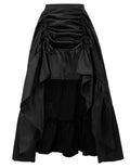 Scarlet Darkness Renaissance Skirt Women Gothic Steampunk Pirate Costume Victorian High Low Skirt Black M
