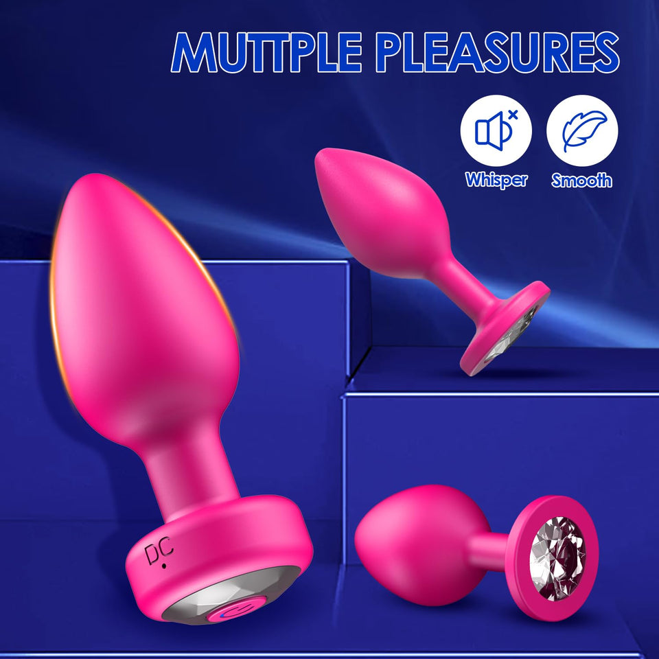 Anal Plug Sex Toys Vibrator- 3PCS Silicone Anal Toys Butt Plug Training Kit with Remote Control 10 Frequency Vibration, Vibratin