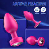 Anal Plug Sex Toys Vibrator- 3PCS Silicone Anal Toys Butt Plug Training Kit with Remote Control 10 Frequency Vibration, Vibratin