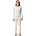 Fruit of the Loom Womens Stretch Fleece Lined Thermal Long Johns Underwear Set, Cream, 2X