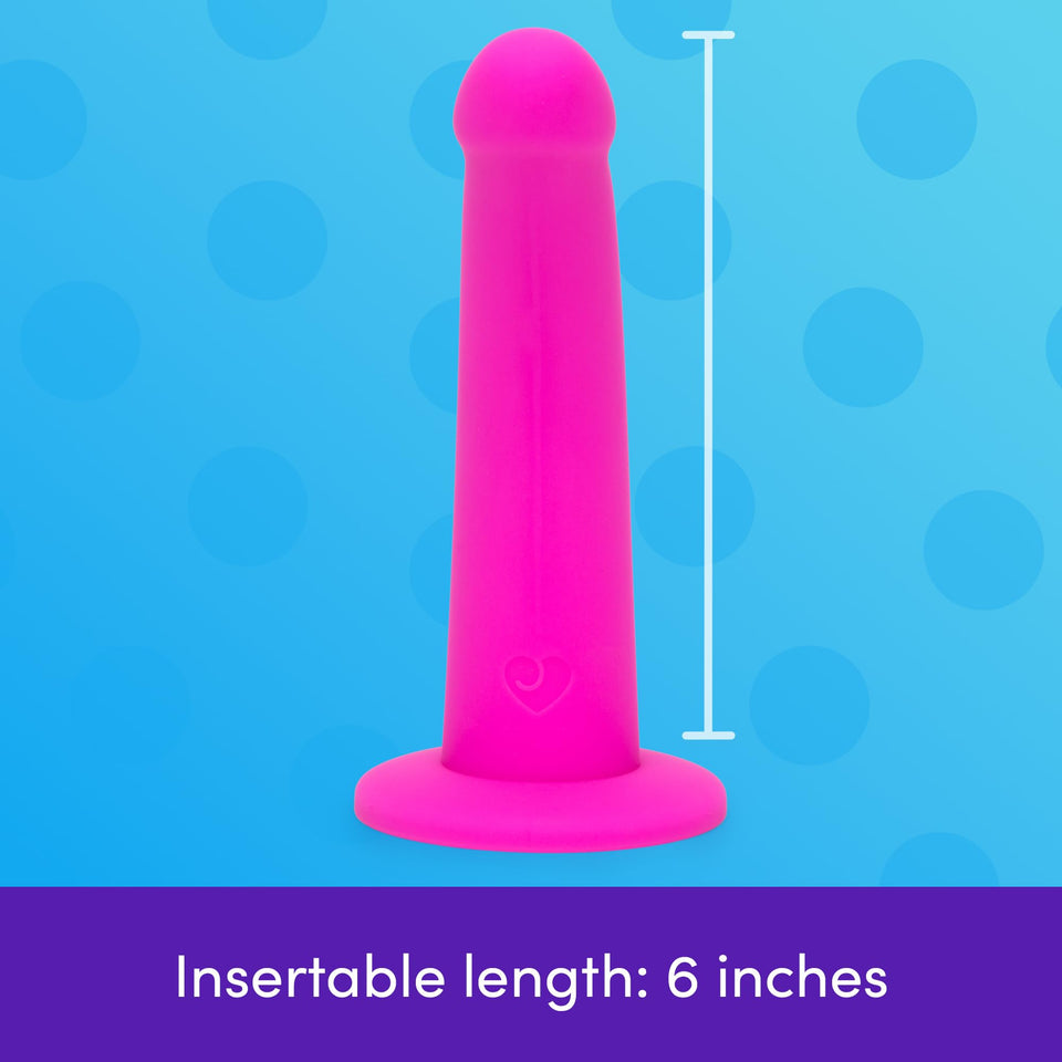 Lovehoney Curved Dildo - 6 Inch with Suction Cup - Flexible Anal Dildo for Men and Women - Harness Compatible Strap On - Smooth