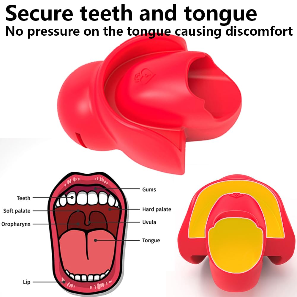 Heuceo Tongue Fixed Bondage Ball Gag for Sex, Open Mouth Silicone Ball, SM Restraints Toys Sex Gag Mouth Plug, Adjustable Extrem