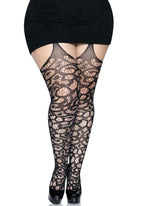 Scroll Lace Stockings With Att