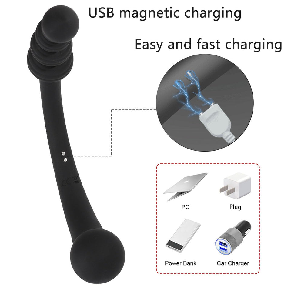 AMAZBEE 10 Modes Vibrator Butt Plug for Men Prostate Massager Consolador Adult Sex Toys Women for g Spot Anal Beads Charging by