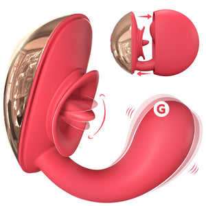 G Spot Vibrator with Tongue Licking Clitoral Stimulator, Women Adult Sex Toys, Flexible Female Clitoris Vibrators with 10 Lickin