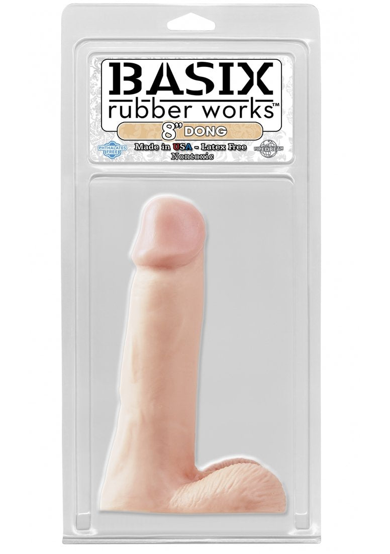 Basix Rubber Works Dong, 8-Inch, Flesh