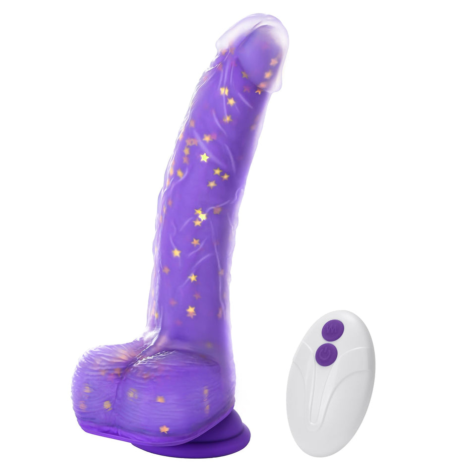 Tracy's Dog Thrusting Dildo Vibrator, 9.25'' Realistic G-Spot Stimulator, Heating, 5 Thrusting Swinging & 7 Vibration Modes, Sof