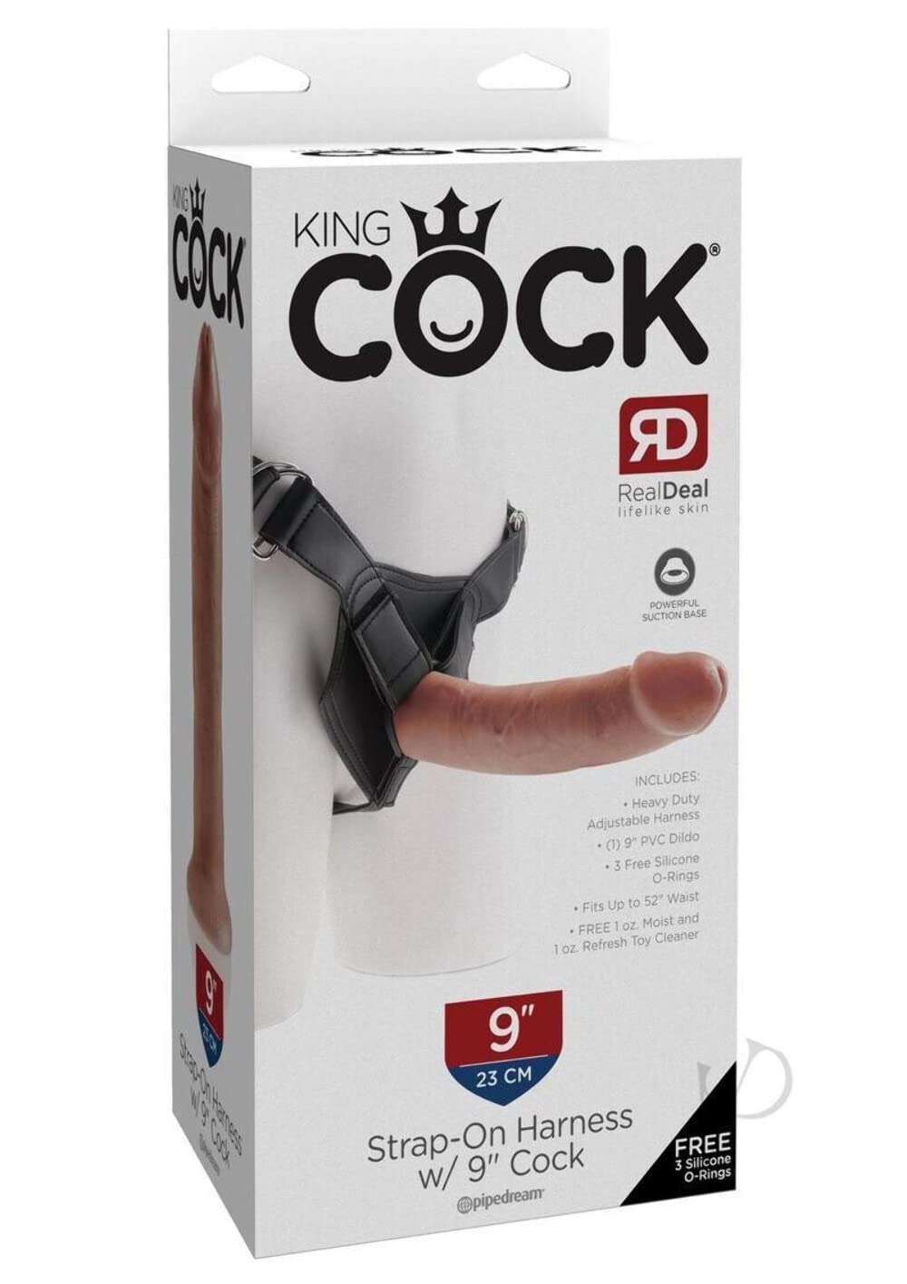 Pipedream Products King Cock Strap-on Harness with Cock Tan, 9 Inch