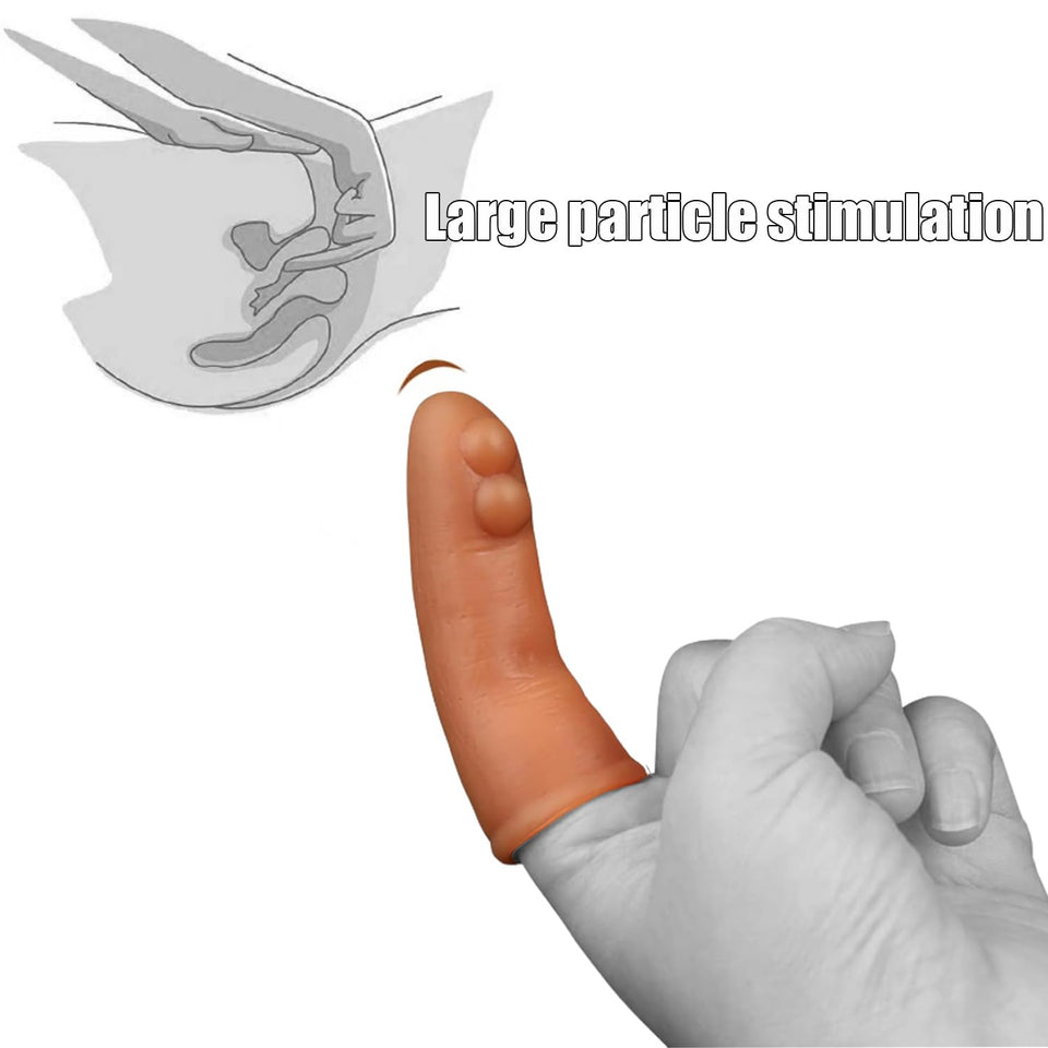 MFMYEE Two Magic Finger Masturbation Sex Toys - G-spot Finger Prostate Massager, Liquid Silicone Finger Sleeve with Bump for Cli