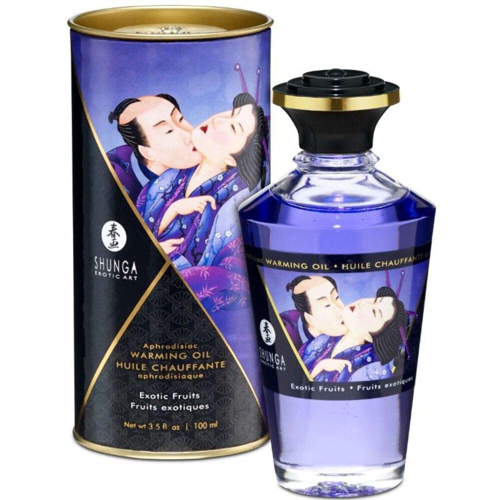 Shunga Warming Massage Oil, Exotic Fruits, 3.5 Fluid Ounce