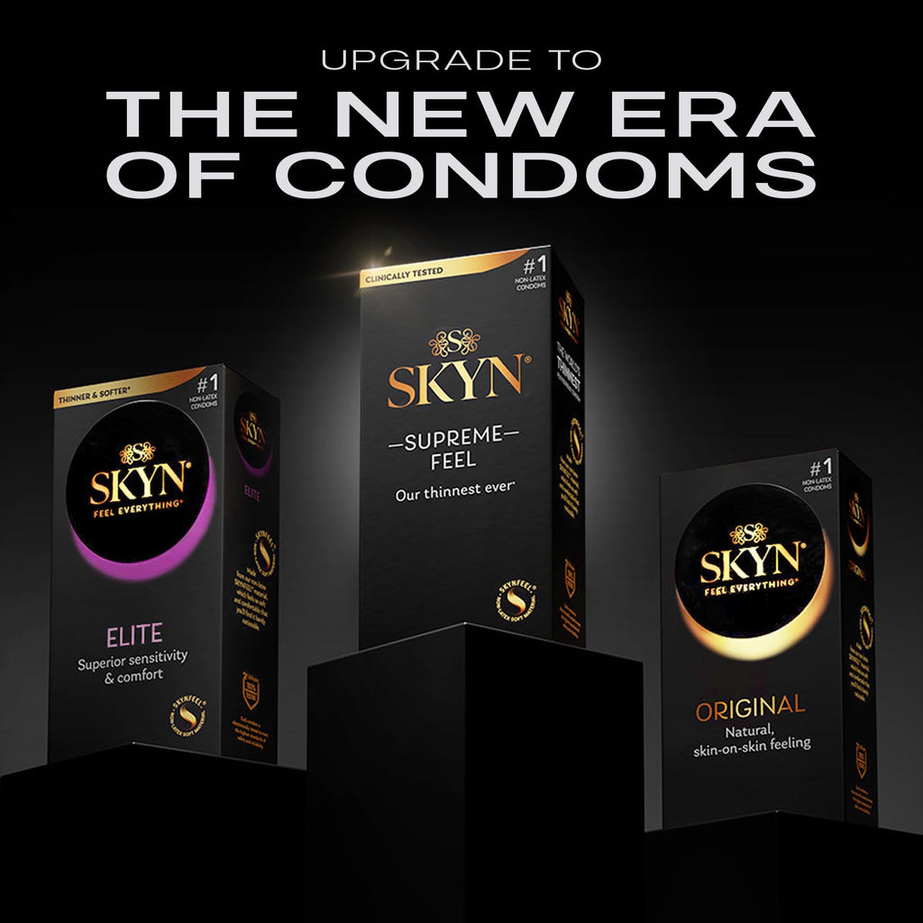 SKYN Supreme Feel Non-Latex Condoms, 30 Count, Ultra-Thin & Pre-Lubricated for a Natural, Smooth Fit