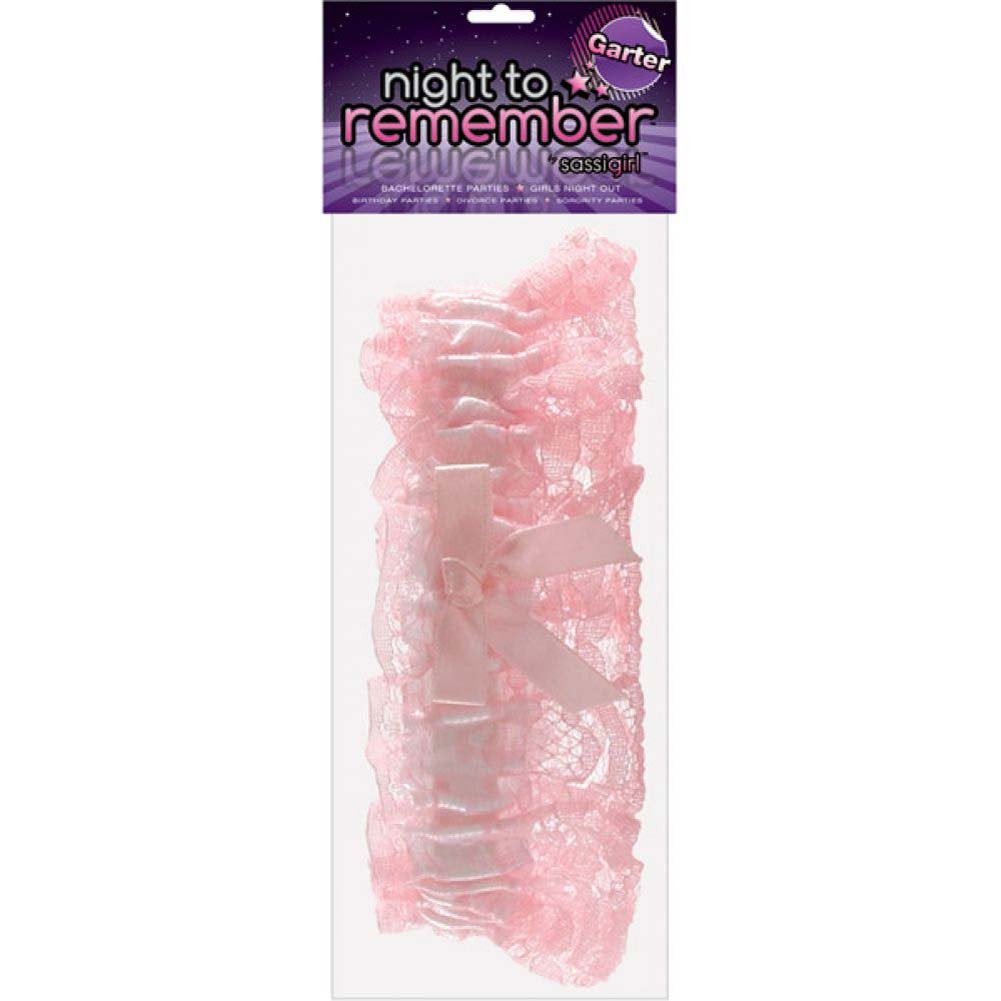 Sassigirl Night to Remember Garter, White/Pink