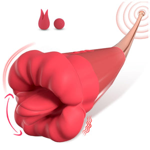 Female Adult Sex Toys - 2 in 1 Big Mouth Tongue Licking Clitoris Vibrator with High Frequency Strong Clitoral G Spot Stimulator,