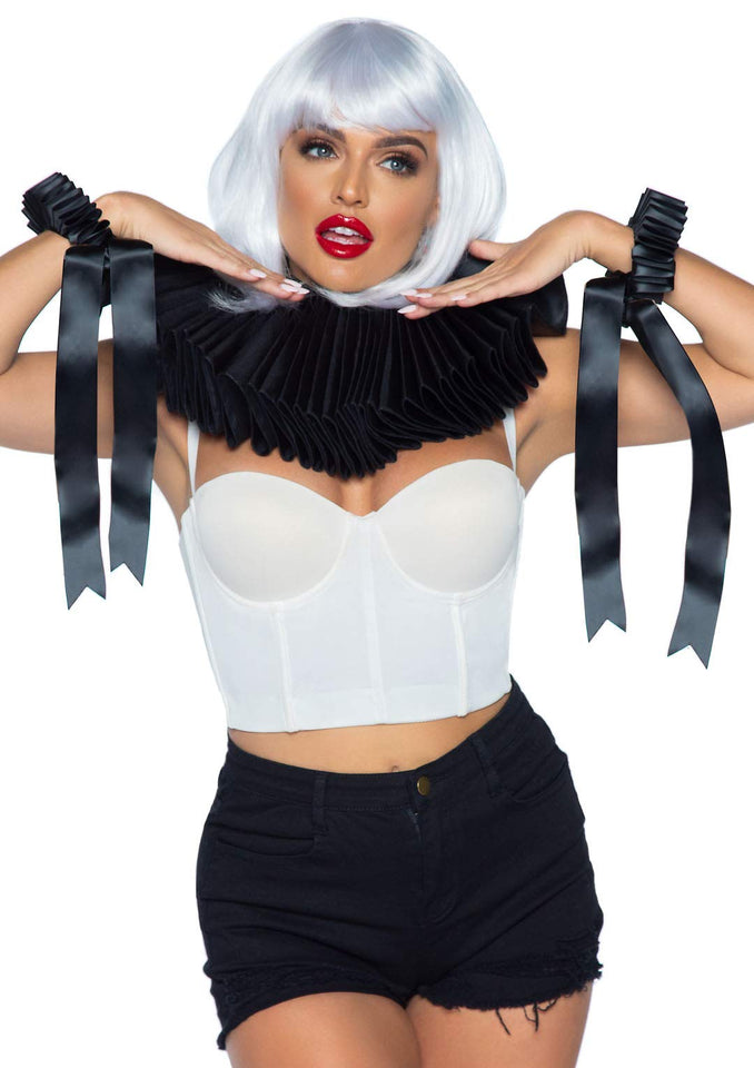 2 Pc Deluxe Ruffle Neck Piece - O/S / Black