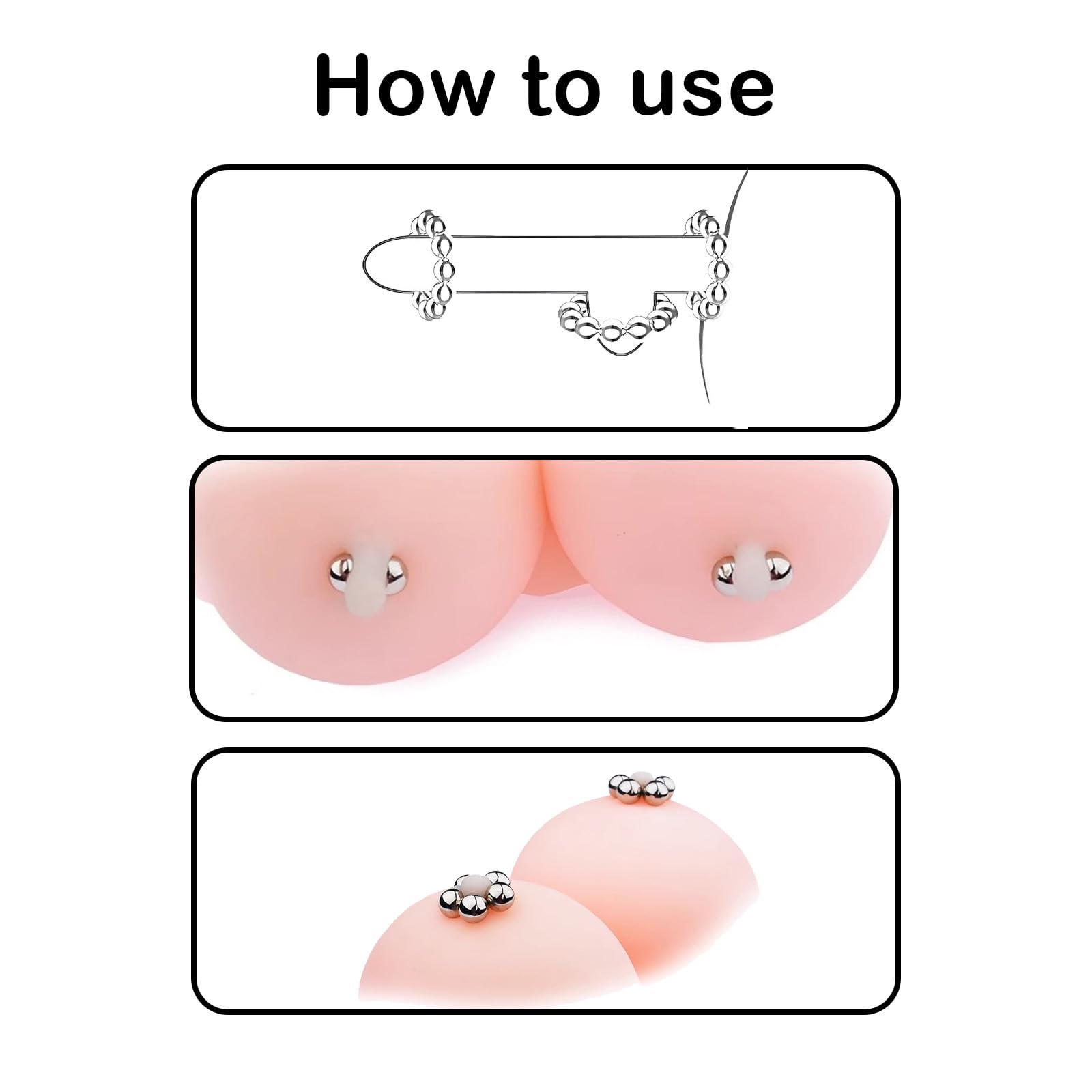 Nipple Clamps Sex Pleasure Women, BDSM Sexual Bondage Device Nipple Teasers Clips Toys Restraints Accessories Breast SM Clitoris