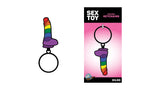 Rainbow Dildo Sex Toy Soft Enamel Adult Keychain
