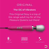 Doxy Original Pink Wand Vibrator Deep Tissue Massager - Female Vibrator Wand Massager - Body-Safe Plug In Personal Wand Massager