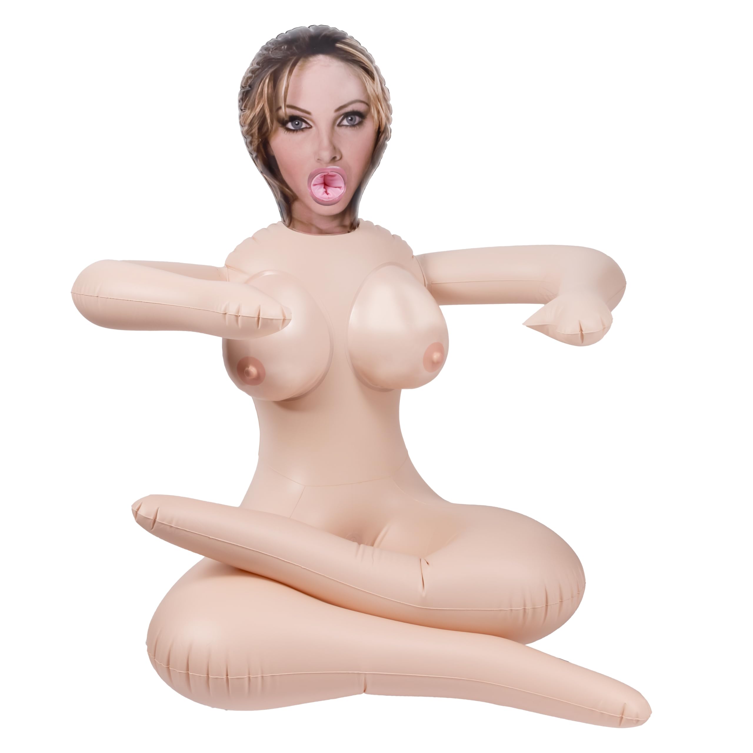 CalExotics Wrap Around Lover Doll, Blow-up Sex Doll with 3 Love Pasages, Male Masturbator, Ivory SE-1920-01-3