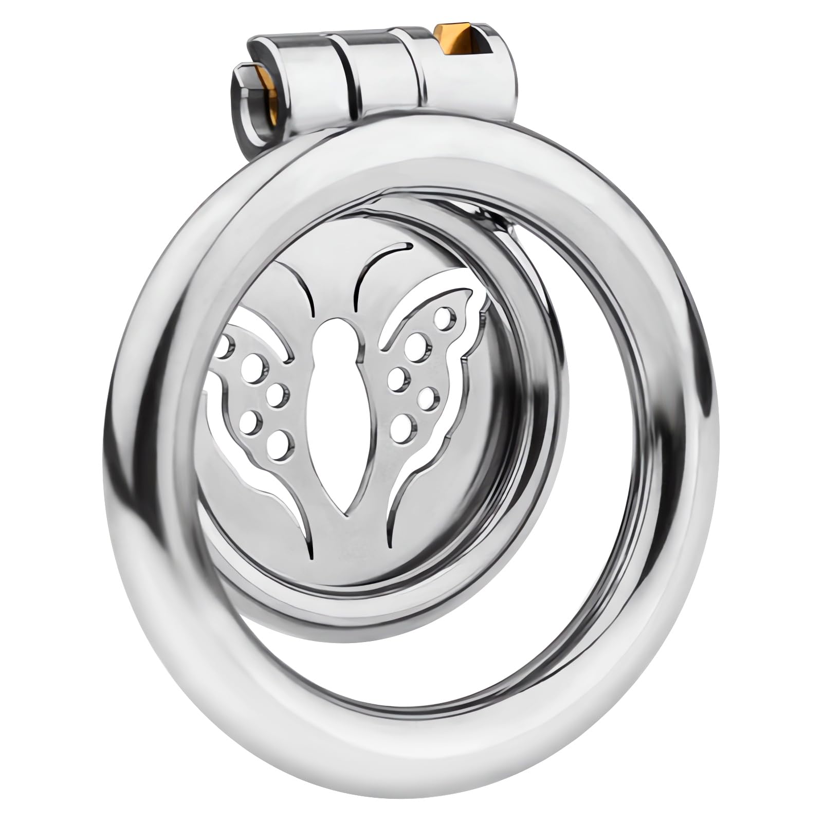 Stainless Steel Male Chastity Device Cock Cage Smooth Metal Bondage Locked Penis Exercise Cage Sex Toy for Men Couple (1.96 Inch