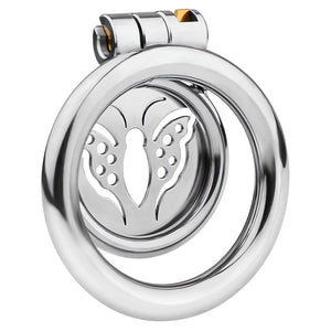 Stainless Steel Male Chastity Device Cock Cage Smooth Metal Bondage Locked Penis Exercise Cage Sex Toy for Men Couple (1.96 Inch