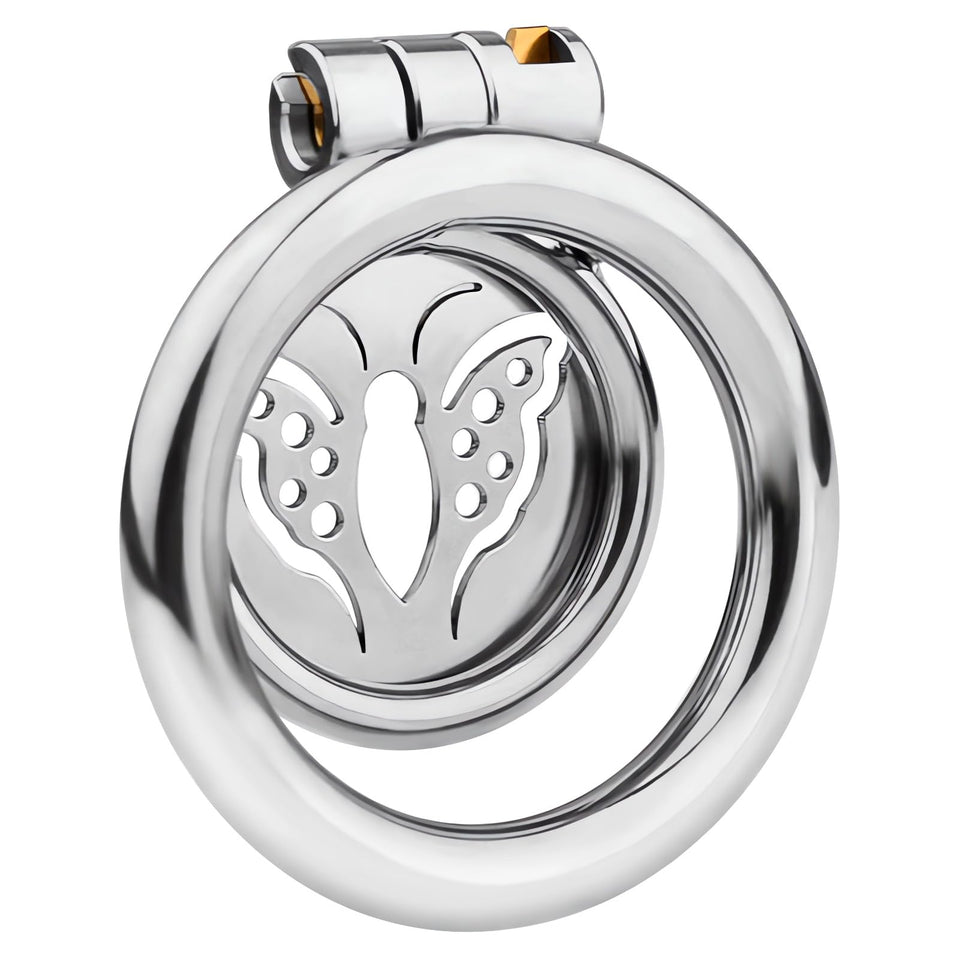 Stainless Steel Male Chastity Device Cock Cage Smooth Metal Bondage Locked Penis Exercise Cage Sex Toy for Men Couple (1.96 Inch