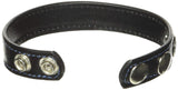 M2M Cock Ring, Leather, 2 Snaps, Black