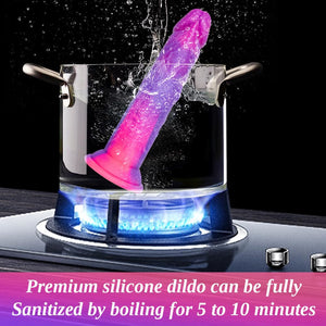 Strap on Beginner Slim Dildo Fantasy Small Sex Toy for Lesbian Women, Wearable Strapon Harness with 7 Inch Realistic Silicone So