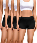 Nexgenz Cotton Boyshort Underwear for Women Cotton Boxer Briefs for Women Underwear Shorts 4 Pack Black Medium