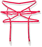 Strappy Elastic Rhinestone Gar - O/S / Red