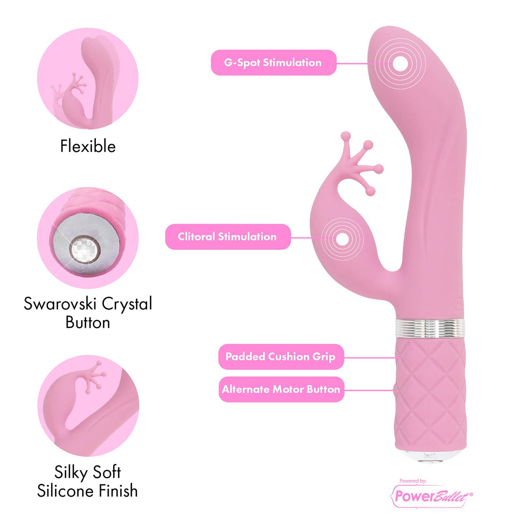 Pillow Talk Kinky Massager, Multi Speed With Swarovski Crystal Button, Usb Rechargeable (Pink)